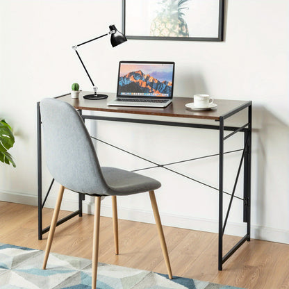 Bureau – Computertafel – Werktafel – Schrijftafel – Opvouwbaar – MDF Met Metalen Frame – 100x50 cm – 6 Haken Voor Organisatie