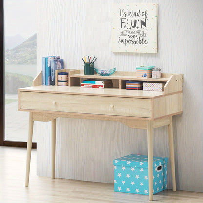 Bureau – Computertafel – Schrijftafel – Werkplek – Thuiswerkplek – MDF Hout – Ruim Werkblad 120 cm – Opberglades en Legplanken