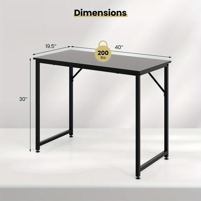 Compact Bureau – Computerbureau – Gametafel – Werktafel – Bijzettafel – Zwart Metalen Frame – Stevig MDF – 90 kg Draagkracht
