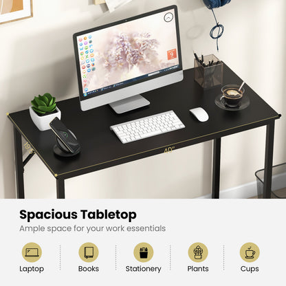 Compact Bureau – Computerbureau – Gametafel – Werktafel – Bijzettafel – Zwart Metalen Frame – Stevig MDF – 90 kg Draagkracht