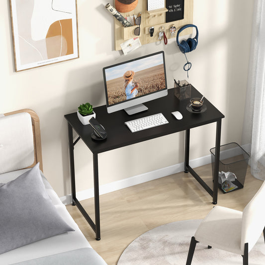 Compact Bureau – Computerbureau – Gametafel – Werktafel – Bijzettafel – Zwart Metalen Frame – Stevig MDF – 90 kg Draagkracht