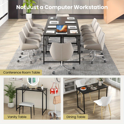 Compact Bureau – Computerbureau – Gametafel – Werktafel – Bijzettafel – Zwart Metalen Frame – Stevig MDF – 90 kg Draagkracht