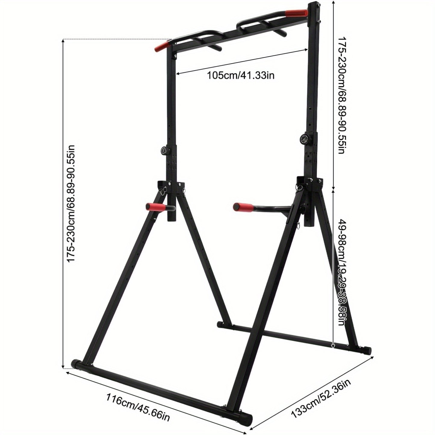 Multifunctionele Optrekstang – Pull-up Bar – Klimrek – Fitnessstang – Krachtstation – Verstelbare Hoogte – Driepoot Driehoekige Steun – Roestvrij Staal – Zwart