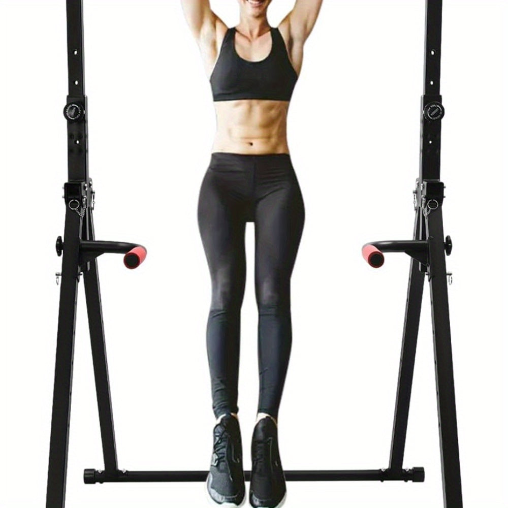 Multifunctionele Optrekstang – Pull-up Bar – Klimrek – Fitnessstang – Krachtstation – Verstelbare Hoogte – Driepoot Driehoekige Steun – Roestvrij Staal – Zwart