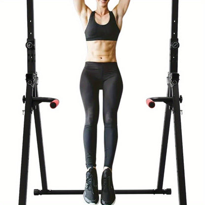 Multifunctionele Optrekstang – Pull-up Bar – Klimrek – Fitnessstang – Krachtstation – Verstelbare Hoogte – Driepoot Driehoekige Steun – Roestvrij Staal – Zwart