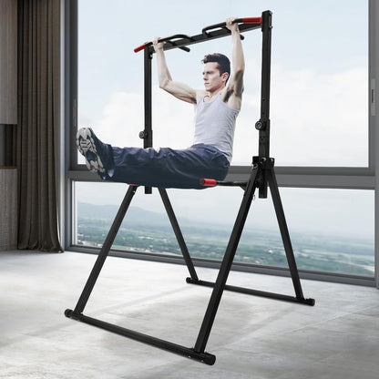 Multifunctionele Optrekstang – Pull-up Bar – Klimrek – Fitnessstang – Krachtstation – Verstelbare Hoogte – Driepoot Driehoekige Steun – Roestvrij Staal – Zwart