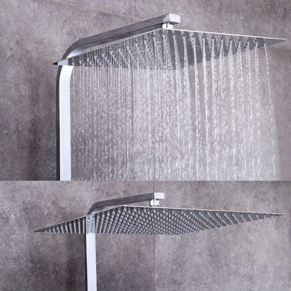 Thermostaat Douchesysteem – Regendouche – Douchekop – Douchekolom – Handdouche – Wandmontage – Verstelbare Stang 82-122 cm – Roestvrij Staal & Chroom