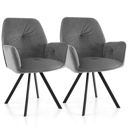Draaifauteuil – Fauteuil – Accentstoel – Bureaustoel – Loungestoel – Set Van 2 – Moderne Velvet Bekleding – Metalen Poten Met Antislipvoetpads