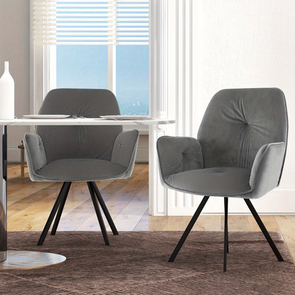 Draaifauteuil – Fauteuil – Accentstoel – Bureaustoel – Loungestoel – Set Van 2 – Moderne Velvet Bekleding – Metalen Poten Met Antislipvoetpads