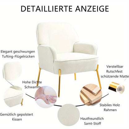 Fauteuil – Lounge Stoel – Leunstoel – Zitstoel – Relaxstoel – Hoogwaardige Velvet Bekleding – Draagkracht 135 kg