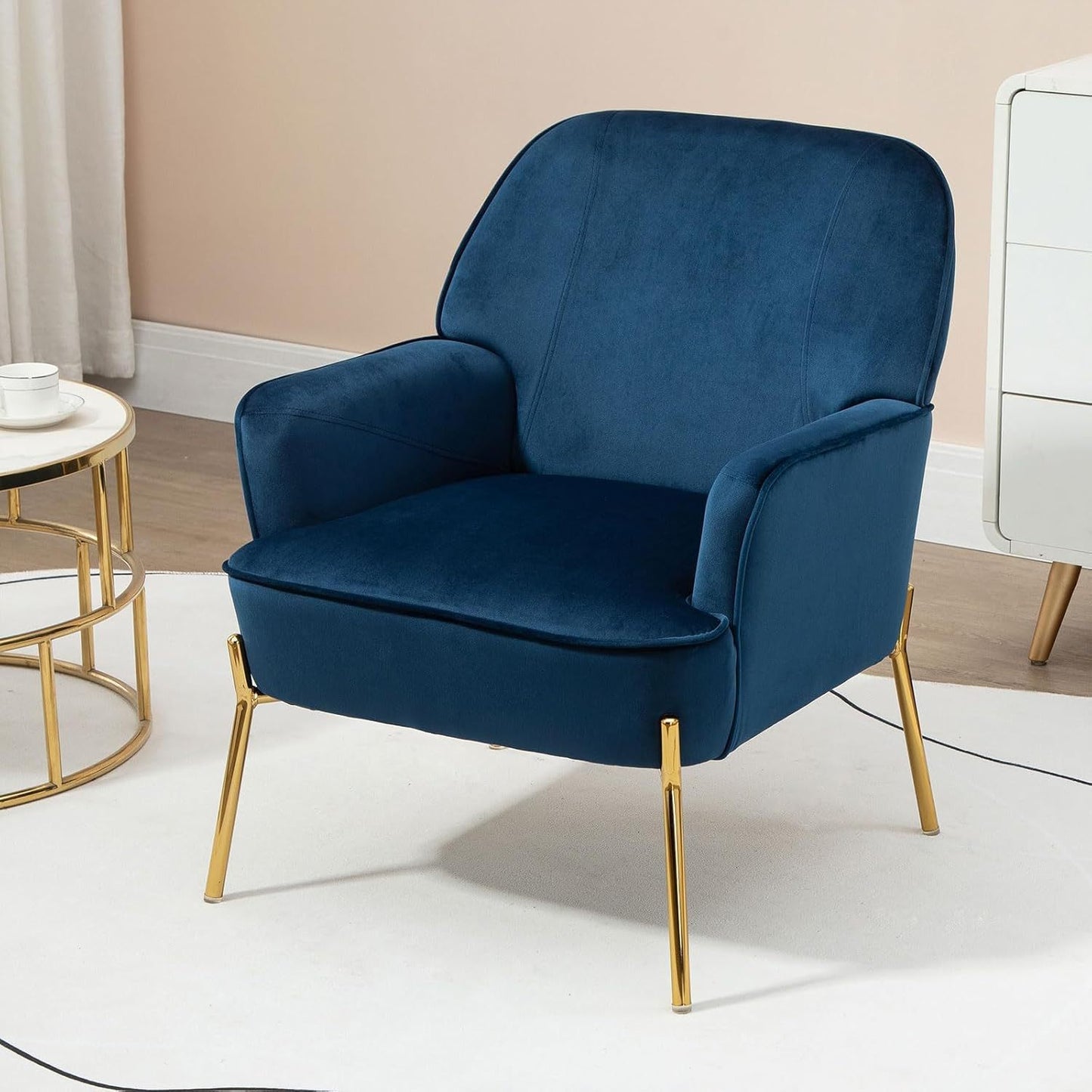 Velzetel – Fauteuil – Loungestoel – Zetel – Armstoel – Hoge Dichtheid Schuim – Stevige Houten Poten
