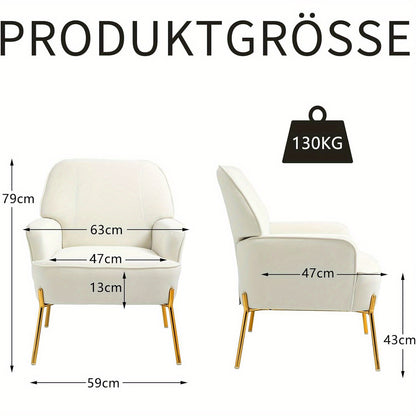 Velzetel – Lounge Chair – Fauteuil – Sofa Stoel – Relaxstoel – Zacht Roze Velvet – Hoogwaardig Schuim – Gouden Poten
