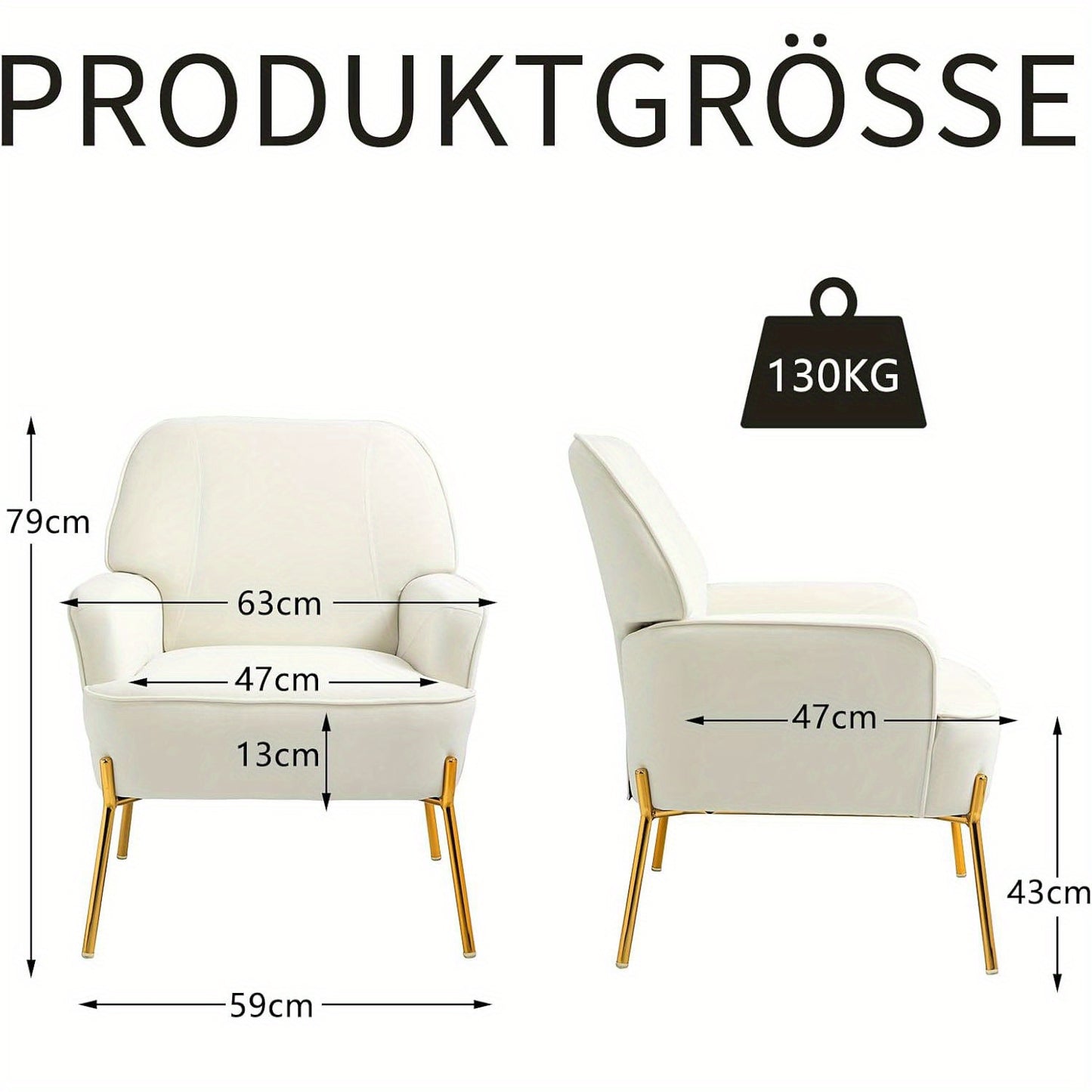 Fauteuil – Lounge Stoel – Leunstoel – Zitstoel – Relaxstoel – Hoogwaardige Velvet Bekleding – Draagkracht 135 kg
