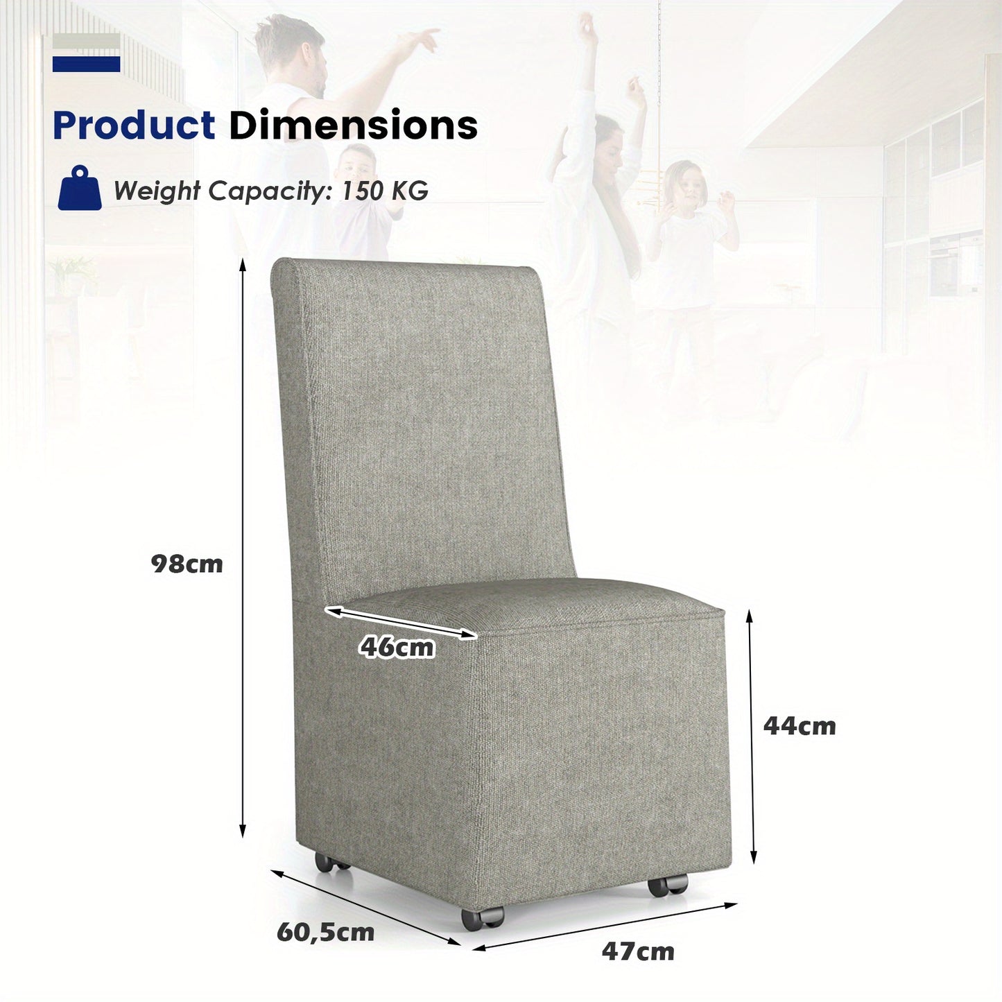 Fauteuil – Accentstoel – Loungestoel – Leunstoel – Zetel – Modern – Armless – Linnen Stof – Verwijderbare Hoes – Comfortabele Zit – Weerstandscasters