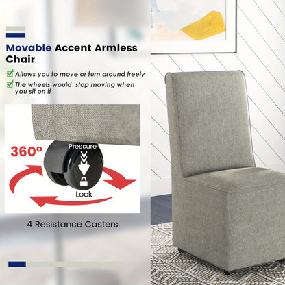 Fauteuil – Accentstoel – Loungestoel – Leunstoel – Zetel – Modern – Armless – Linnen Stof – Verwijderbare Hoes – Comfortabele Zit – Weerstandscasters