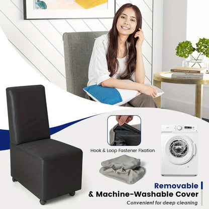 Fauteuil – Accentstoel – Loungestoel – Leunstoel – Zetel – Modern – Armless – Linnen Stof – Verwijderbare Hoes – Comfortabele Zit – Weerstandscasters