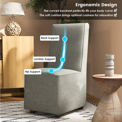 Fauteuil – Accentstoel – Loungestoel – Leunstoel – Zetel – Modern – Armless – Linnen Stof – Verwijderbare Hoes – Comfortabele Zit – Weerstandscasters