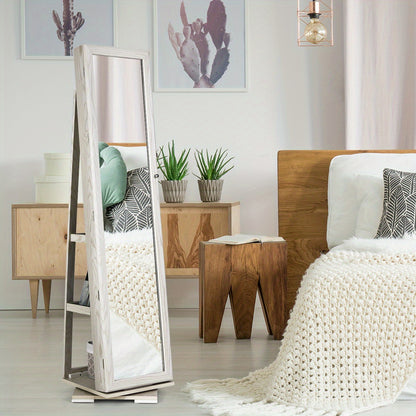 Sieradekast – Sieradenkast – Sieradenopberger – Sieradenhouder – Draaibare Spiegelkast – 360° Draaibaar Design – Met Slotfunctie – Wit