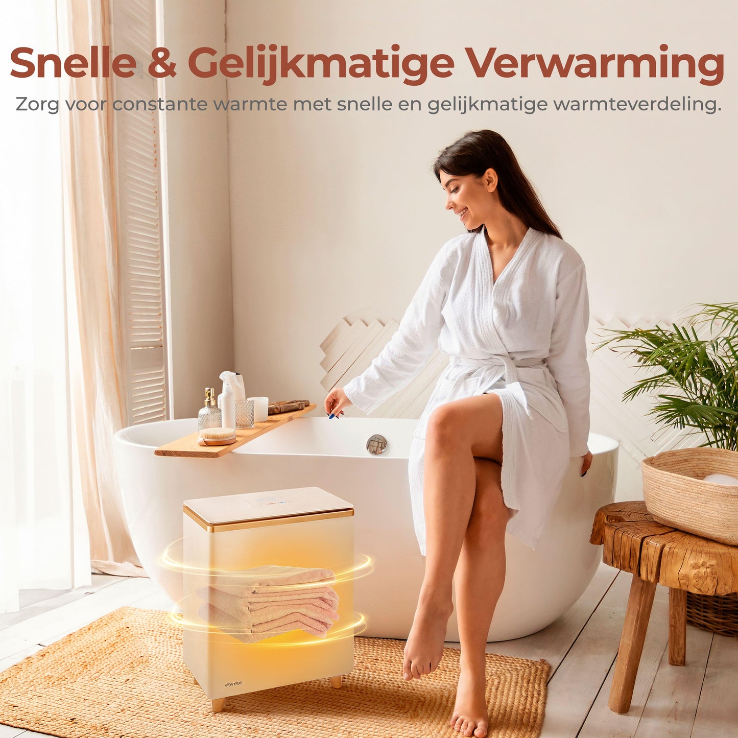 Handdoekwarmer – Handdoekverwarmer – Towel Warmer – Handdoekstomer – Handdoek Warmer – Elektrische Handdoekverwarmer – 20 Liter Capaciteit – Automatische Uitschakeling – Rose Goud