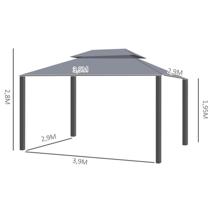 Tuinpaviljoen – Tuinhuis – Prieel – Pergola – Overkapping – Lichtgewicht Aluminium Frame – 4x3 Meter Met Muskietennetten