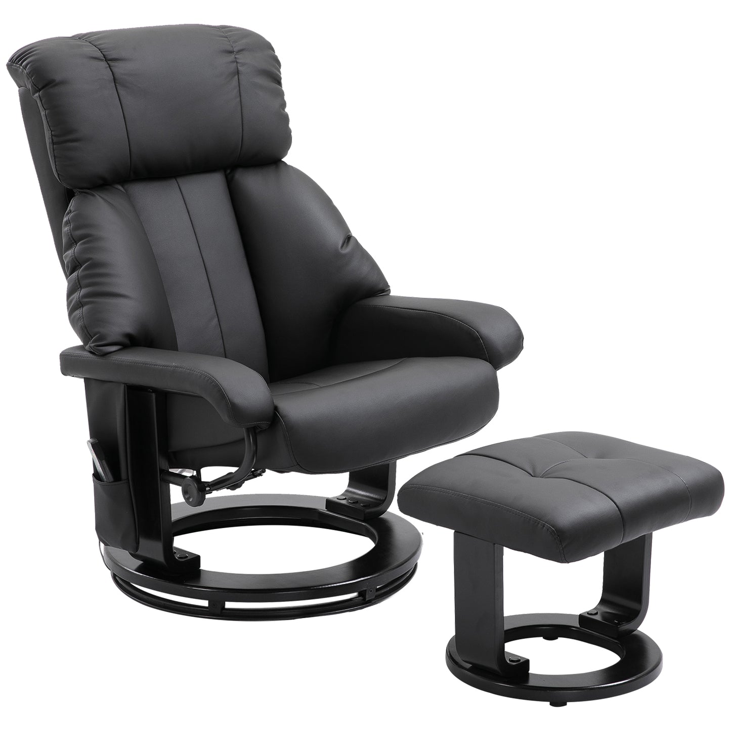 Elektrische Relaxfauteuil – Relaxstoel – Massagestoel – Verstelbare Fauteuil – Luisterstoel – Zwart Kunstleer – Massagefunctie en Elektrische Verstelbare Voetensteun