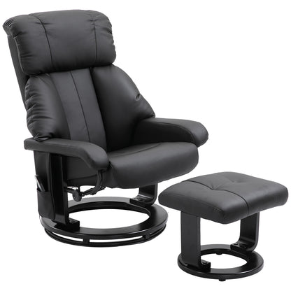 Elektrische Relaxfauteuil – Relaxstoel – Massagestoel – Verstelbare Fauteuil – Luisterstoel – Zwart Kunstleer – Massagefunctie en Elektrische Verstelbare Voetensteun
