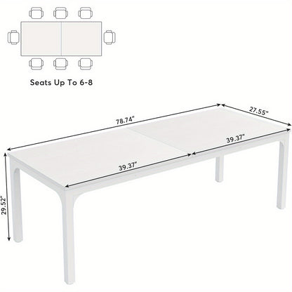 Vergadertafel – Bureautafel – Seminarietafel – Kantoortafel – Werktafel – Modern Wit Design – 198x70x75 cm Groot & Stabiel Metalen Onderstel