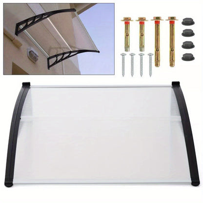 150cm Durable Polycarbonate Door Canopy Awning - Easy Assembly, Weather-Resistant Outdoor Shade for Front & Back Porch