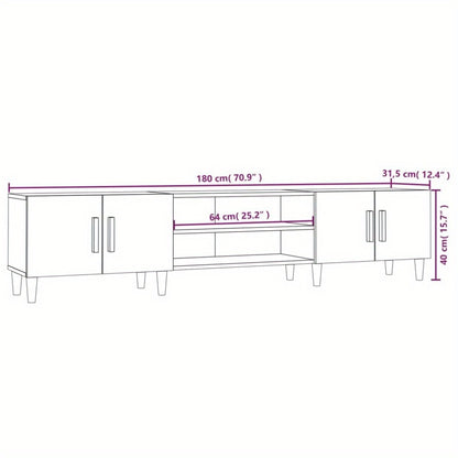 TV-meubel – TV-kast – TV-meubelkast – TV-meubel hout – TV-dressoir – Sonoma eiken – Houtcomposiet MDF – 180x31,5x40 cm – Duurzaam en onderhoudsvriendelijk