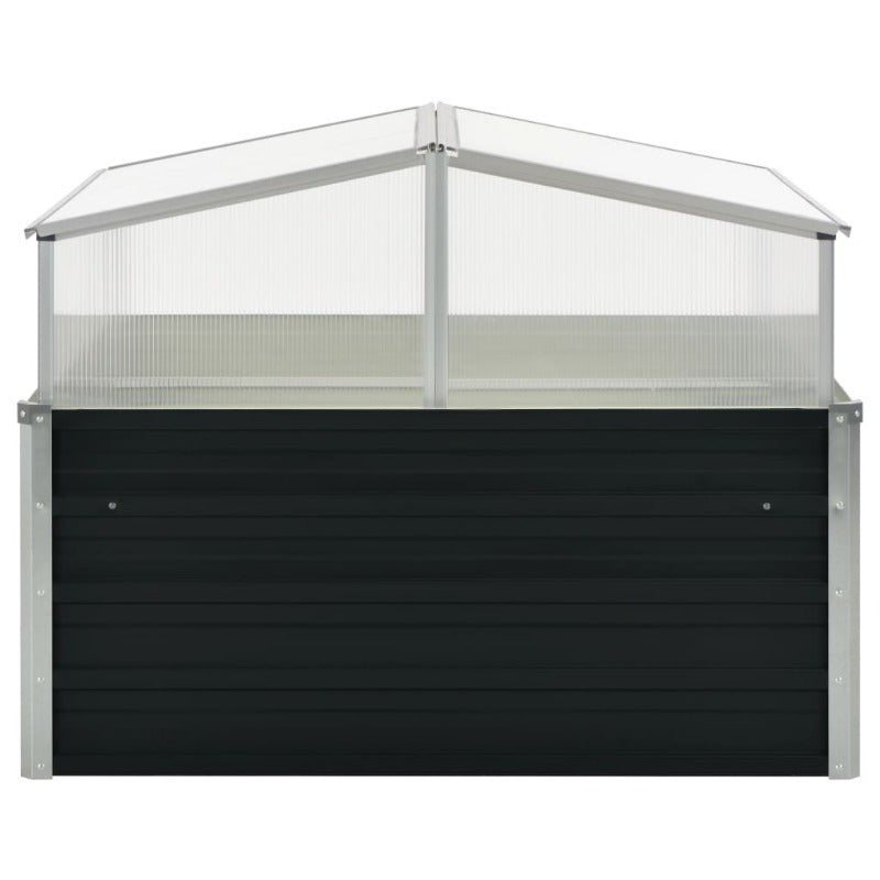 Kas – Kasje – Mini Kas – Groentekas – Plantenkas – Antraciet – Gegalvaniseerd Staal – 100x100x77 cm – Weerbestendig & Robuust