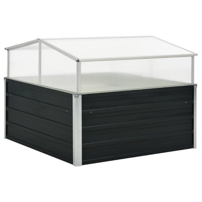 Kas – Kasje – Mini Kas – Groentekas – Plantenkas – Antraciet – Gegalvaniseerd Staal – 100x100x77 cm – Weerbestendig & Robuust