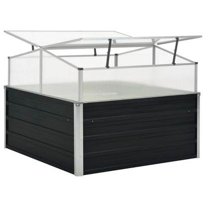 Kas – Kasje – Mini Kas – Groentekas – Plantenkas – Antraciet – Gegalvaniseerd Staal – 100x100x77 cm – Weerbestendig & Robuust