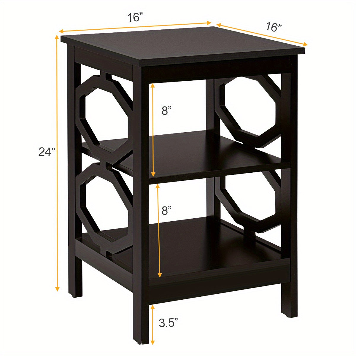 Nachtkastje – Bijzettafel – Opbergkast – Wandkast – Ladekast – Set van 2 – 3 Lagen Open Vakken – MDF Espresso Hout