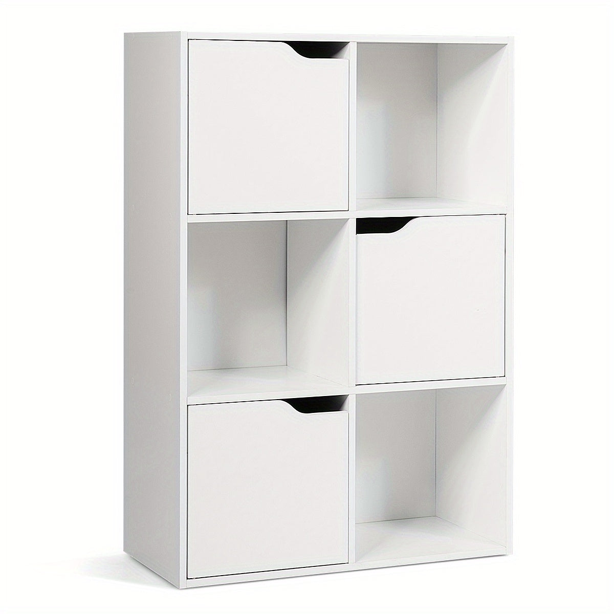 Boekenkast – Boekenrek – Opbergkast – Vakkenkast – Roomdivider – 6 Vakken – Wit – Hout – Stevig – Anti-kantelveilig