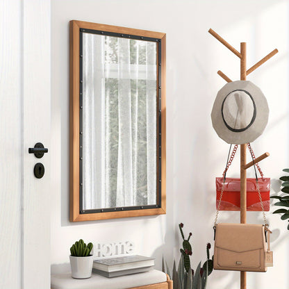Wandspiegel – Passpiegel – Hangspiegel – Staande Spiegel – Spiegel Met Houten Lijst – 56x91 cm – Massief Dennenhout