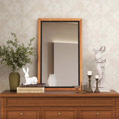 Wandspiegel – Passpiegel – Hangspiegel – Staande Spiegel – Spiegel Met Houten Lijst – 56x91 cm – Massief Dennenhout