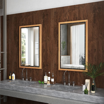Wandspiegel – Passpiegel – Hangspiegel – Staande Spiegel – Spiegel Met Houten Lijst – 56x91 cm – Massief Dennenhout