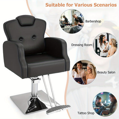 Kappersstoel – Barber Chair – Salonstoel – Hairstyling Stoel – Knipstoel – Hydraulisch Verstelbaar – 360° Draaibaar – Gewichtscapaciteit 150 kg – Zithoogte Verstelbaar 54,5-69,5 cm