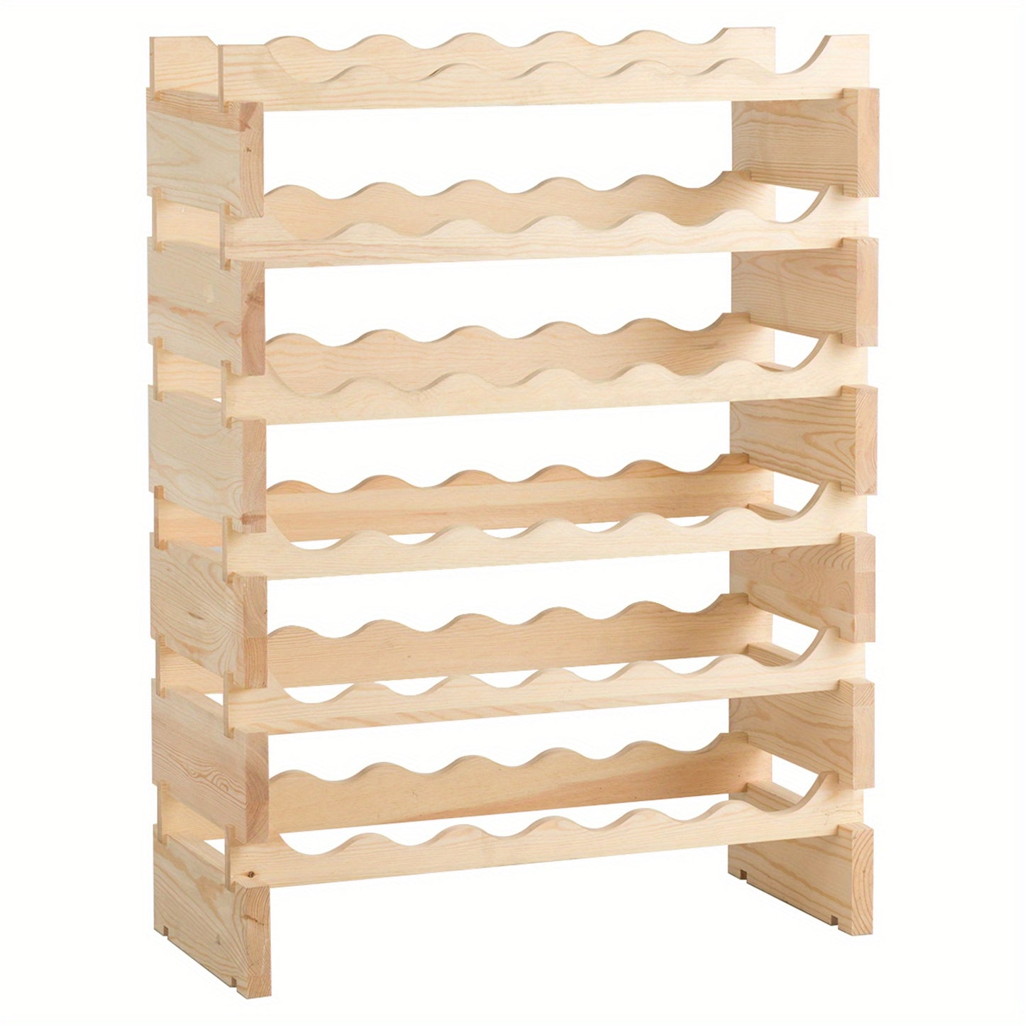 Wijnrek – Flessenrek – Wijnstandaard – Flessenhouder – Wijnkast – Houten wijnrek – 36 Flessen – 6 Laags – Stapelbaar – Stevig Dennenhout – 63x25x85 cm
