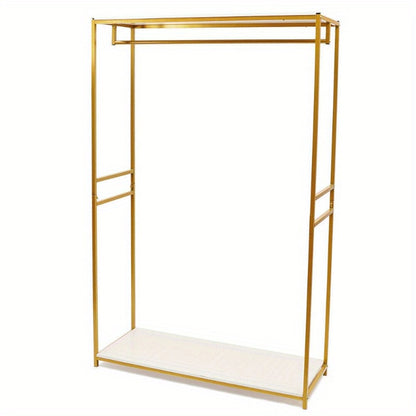 Metalen Kledingrek – Kledinghanger – Kledingstang – Garderoberek – Kledingstandaard – Gouden Kleur – Hoogte 190 cm – Stevig Metaal