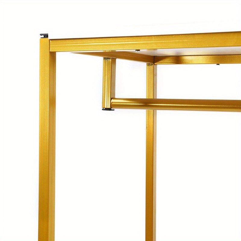 Metalen Kledingrek – Kledinghanger – Kledingstang – Garderoberek – Kledingstandaard – Gouden Kleur – Hoogte 190 cm – Stevig Metaal