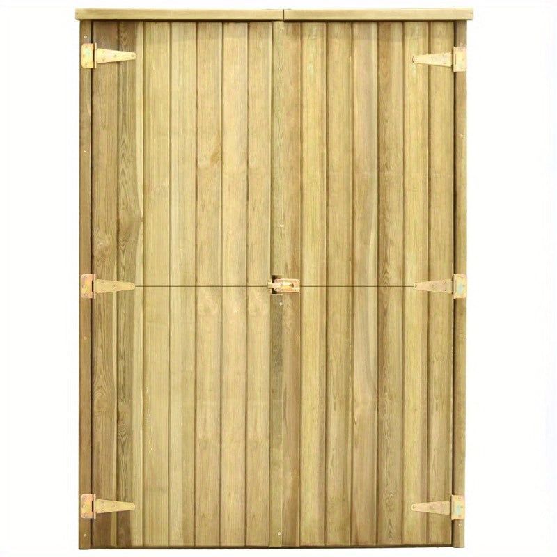 Tuinhuis – Tuinopslag – Tuinhok – Tuinkast – Tuinhuisje – Geïmpregneerd Grenenhout – Weerbestendig En Stevig – Afmeting 123x50x171 Cm – Bruin