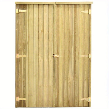 Tuinhuis – Tuinopslag – Tuinhok – Tuinkast – Tuinhuisje – Geïmpregneerd Grenenhout – Weerbestendig En Stevig – Afmeting 123x50x171 Cm – Bruin