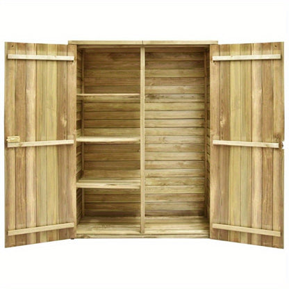 Tuinhuis – Tuinopslag – Tuinhok – Tuinkast – Tuinhuisje – Geïmpregneerd Grenenhout – Weerbestendig En Stevig – Afmeting 123x50x171 Cm – Bruin