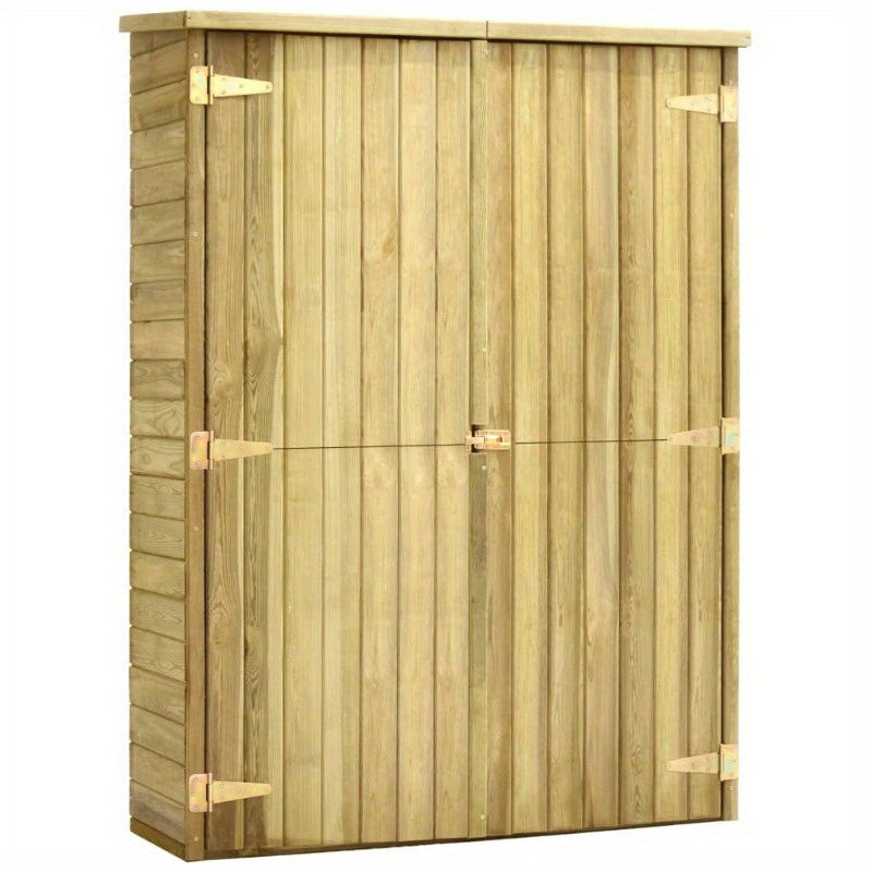 Tuinhuis – Tuinopslag – Tuinhok – Tuinkast – Tuinhuisje – Geïmpregneerd Grenenhout – Weerbestendig En Stevig – Afmeting 123x50x171 Cm – Bruin