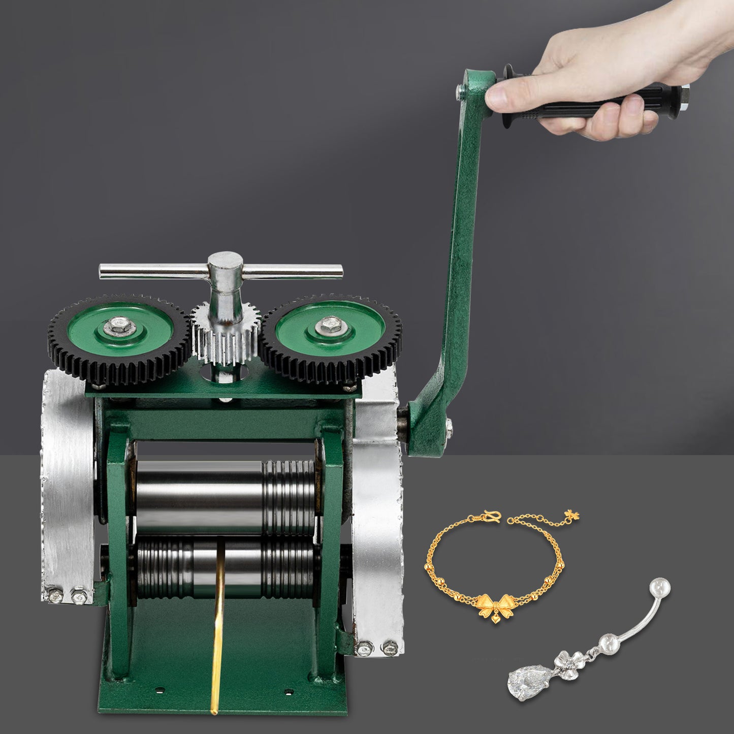 Rolling Mill – Rolmolen – Metaalwals – Draadwals – Sieraadmachine – 3-in-1 Functionaliteit – Duurzaam Gietijzer & Stalen Rollers – Viridity Variant