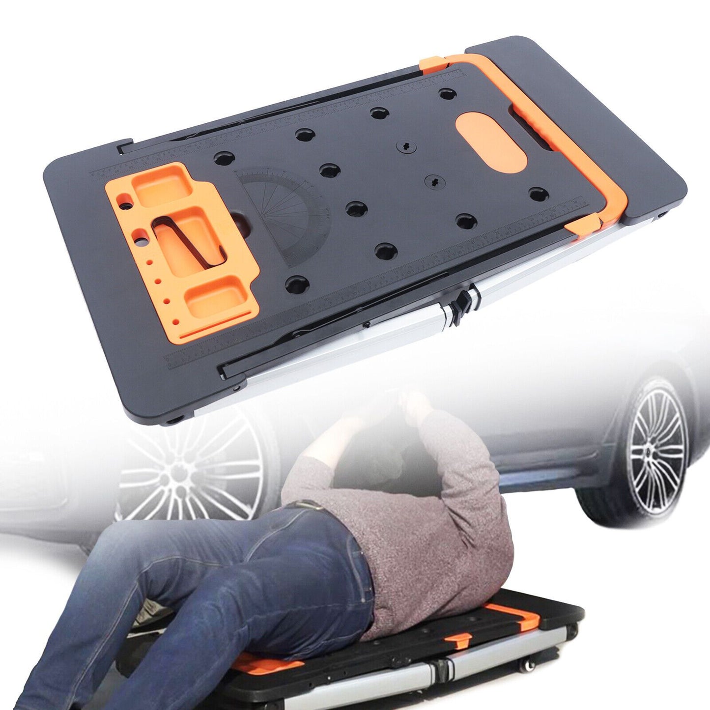 Multifunctionele Werkbank – Zaagbok – Werkplatform – Transportwagen – Steekwagen – Verstelbare hoogte 52-78 cm – Draagkracht tot 250 kg – Zwart