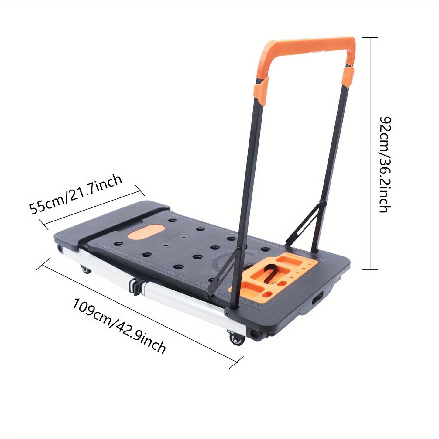 Multifunctionele Werkbank – Zaagbok – Werkplatform – Transportwagen – Steekwagen – Verstelbare hoogte 52-78 cm – Draagkracht tot 250 kg – Zwart