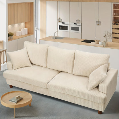 Bank – 3-zitsbank – Sofa – Loveseat – Settee – Corduroy Bekleding – Royale Afmetingen 221 cm