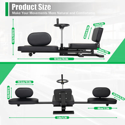 Spreidstandtrainer – Beenstretcher – Splitmachine – Flexibiliteitstrainer – Yoga rekker – Verstelbaar tot 200° – Ergonomisch met anti-slip basis – Zwart